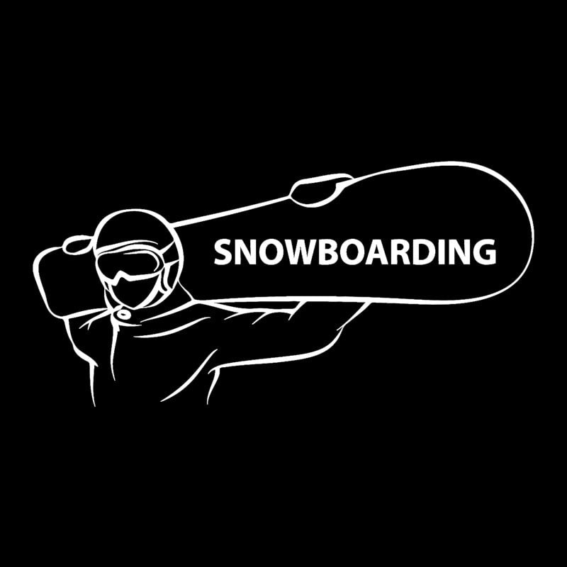 17.8CM*8.5CM Snowboarding Extreme Sports Snowboarder Fashion Car-Styling Stickers Decals Motorcycle Black/Silver C31-0068