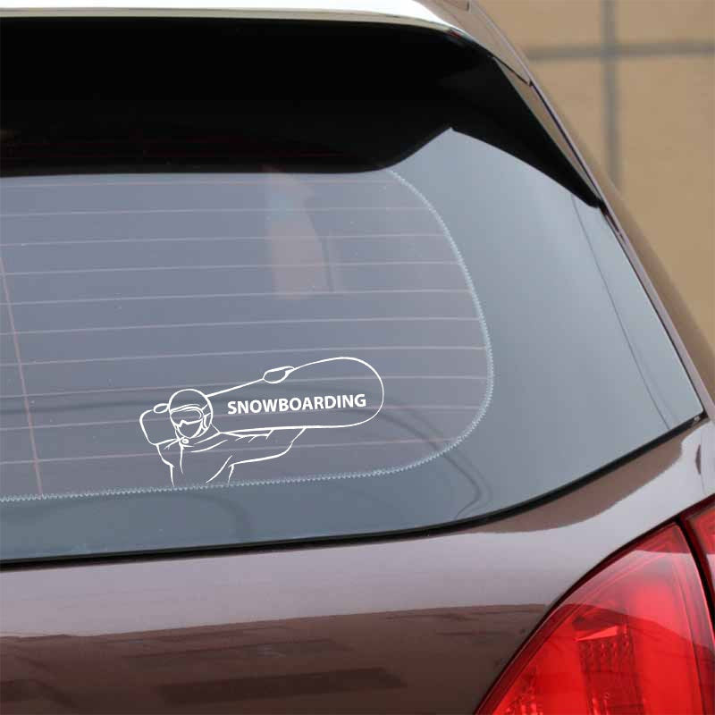 17.8CM*8.5CM Snowboarding Extreme Sports Snowboarder Fashion Car-Styling Stickers Decals Motorcycle Black/Silver C31-0068