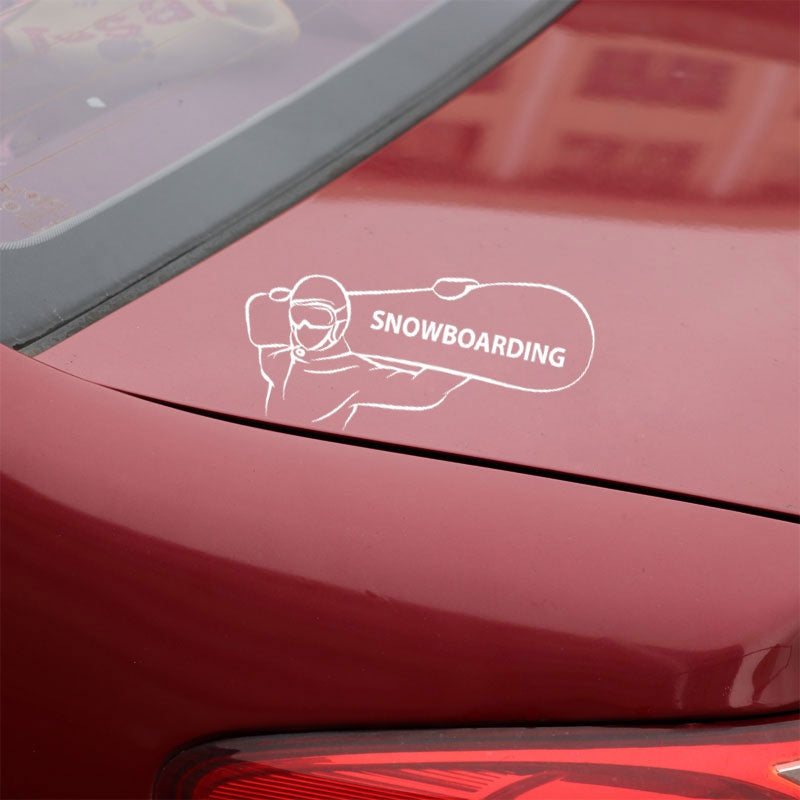 17.8CM*8.5CM Snowboarding Extreme Sports Snowboarder Fashion Car-Styling Stickers Decals Motorcycle Black/Silver C31-0068