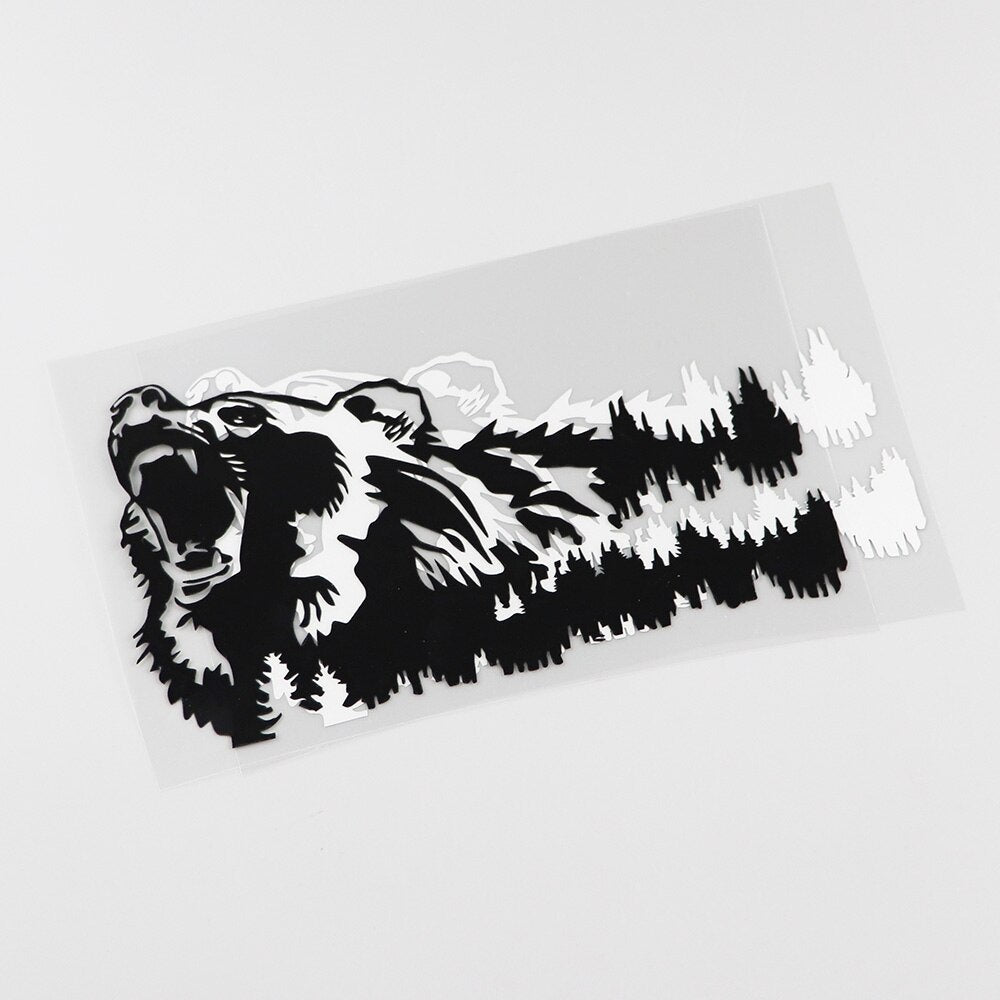 19.4CMX11.4CM Ferocious Bear Growling Mountain Wildlife Decal  Vinyl Car Sticker 13C-0082