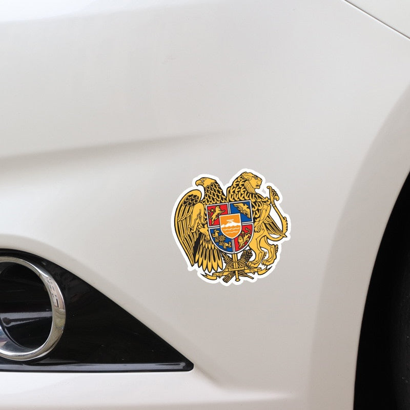 10CM*9.7CM Creative Armenia Flag Coat Of Arms Decal Car Sticker Styling