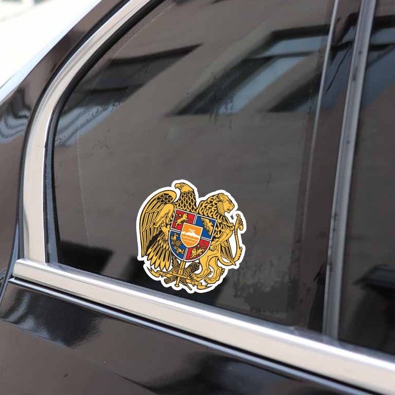 10CM*9.7CM Creative Armenia Flag Coat Of Arms Decal Car Sticker Styling