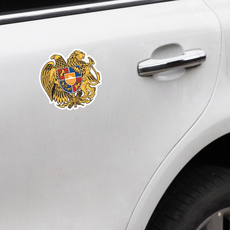 10CM*9.7CM Creative Armenia Flag Coat Of Arms Decal Car Sticker Styling
