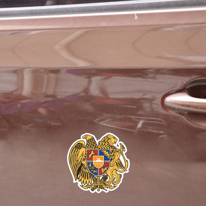 10CM*9.7CM Creative Armenia Flag Coat Of Arms Decal Car Sticker Styling
