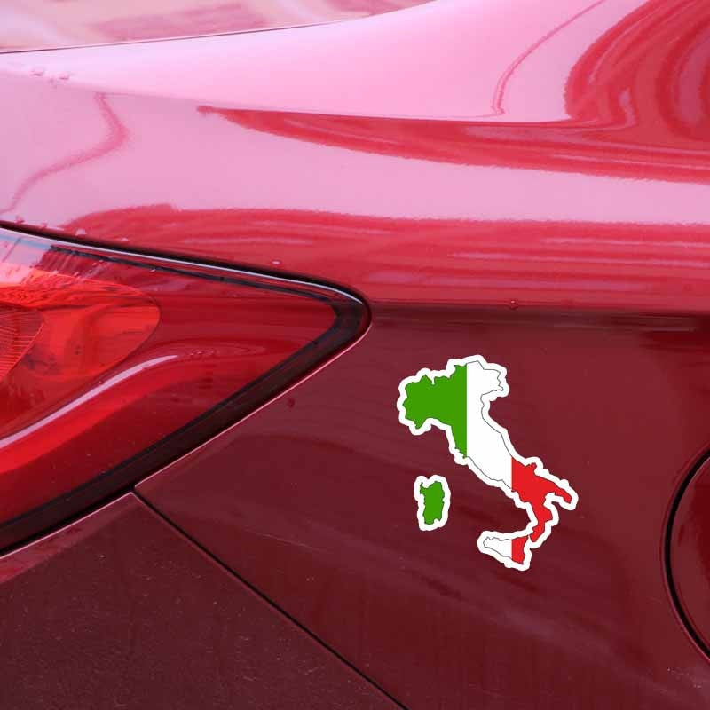 10.2CM*12.2CM Funny Flag Decal Car Accessories Italy Map Car Sticker