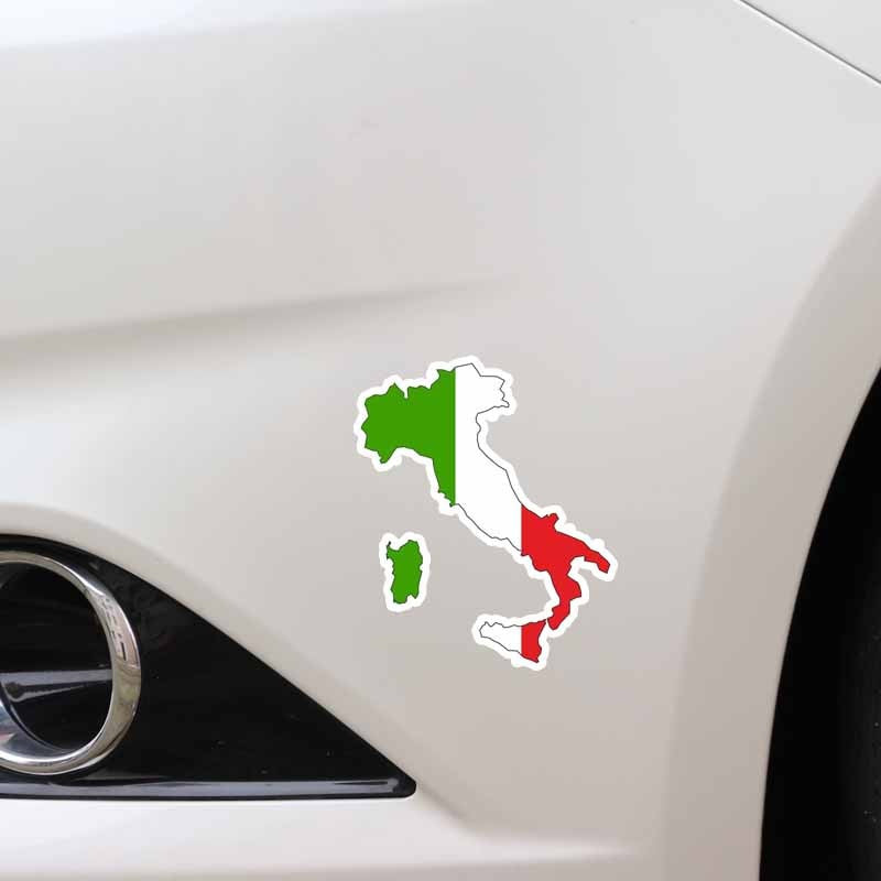 10.2CM*12.2CM Funny Flag Decal Car Accessories Italy Map Car Sticker