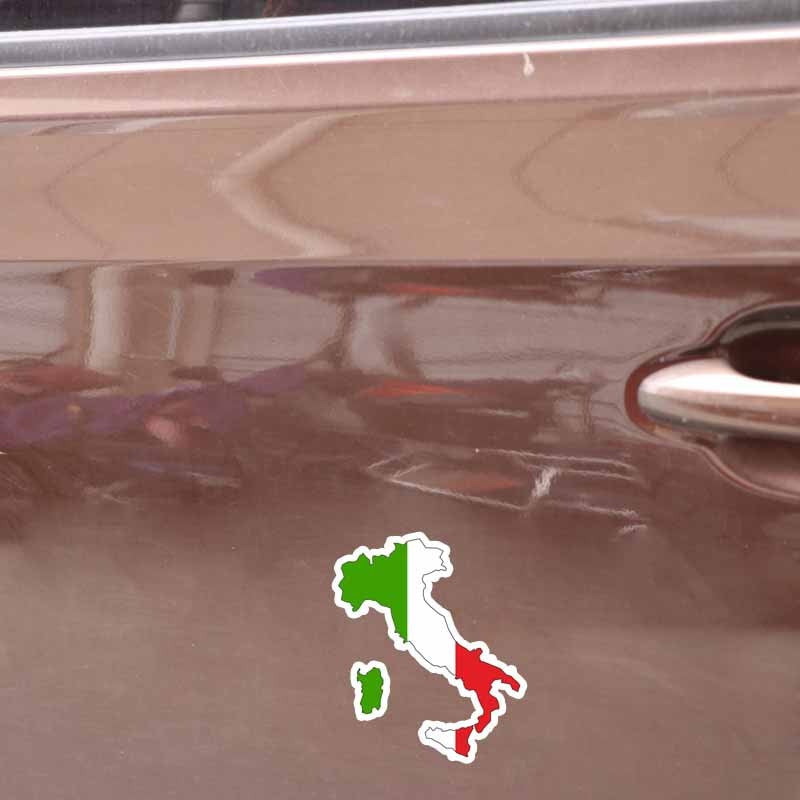 10.2CM*12.2CM Funny Flag Decal Car Accessories Italy Map Car Sticker