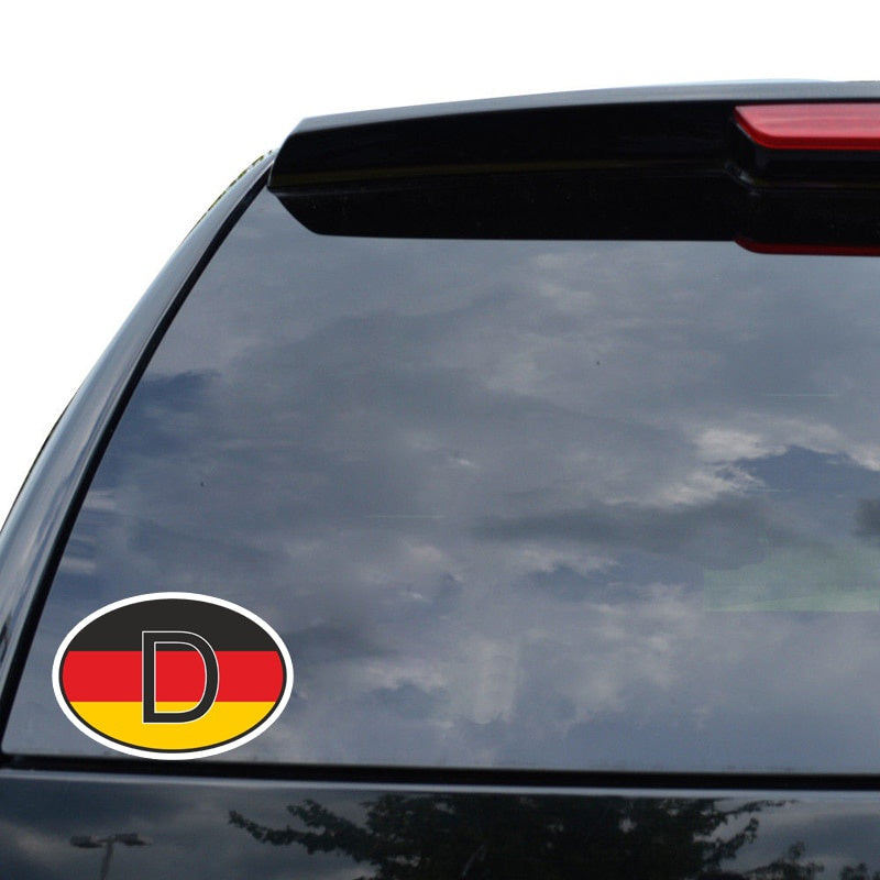 12.5CM*8.5CM Personality Car Sticker Funny German Country Code Decal PVC