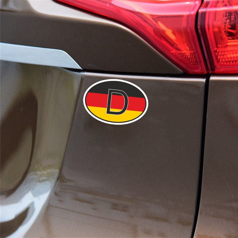 12.5CM*8.5CM Personality Car Sticker Funny German Country Code Decal PVC