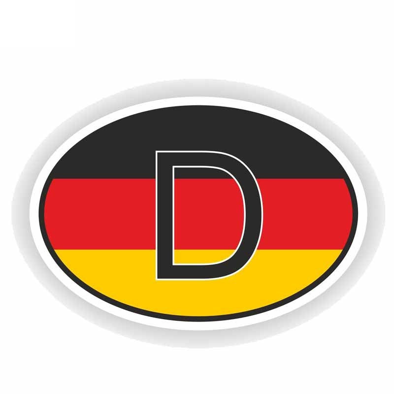 12.5CM*8.5CM Personality Car Sticker Funny German Country Code Decal PVC