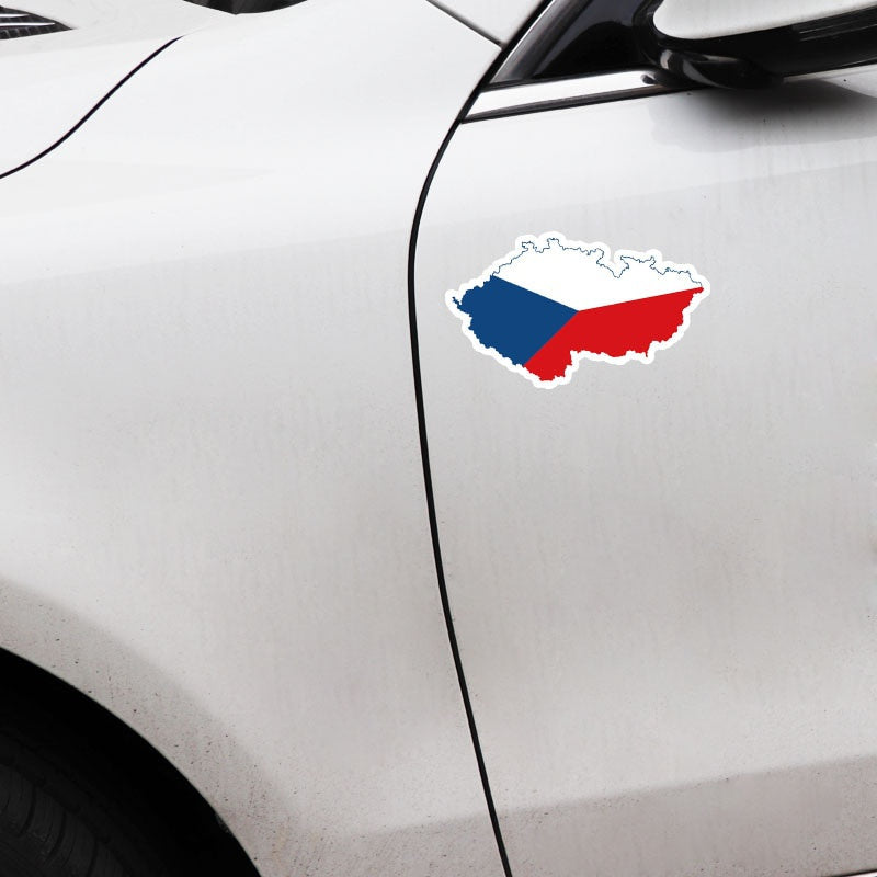 14.8CM*8.5CM Personality Czech Republic  Map Flag Car Sticker Bike Decal