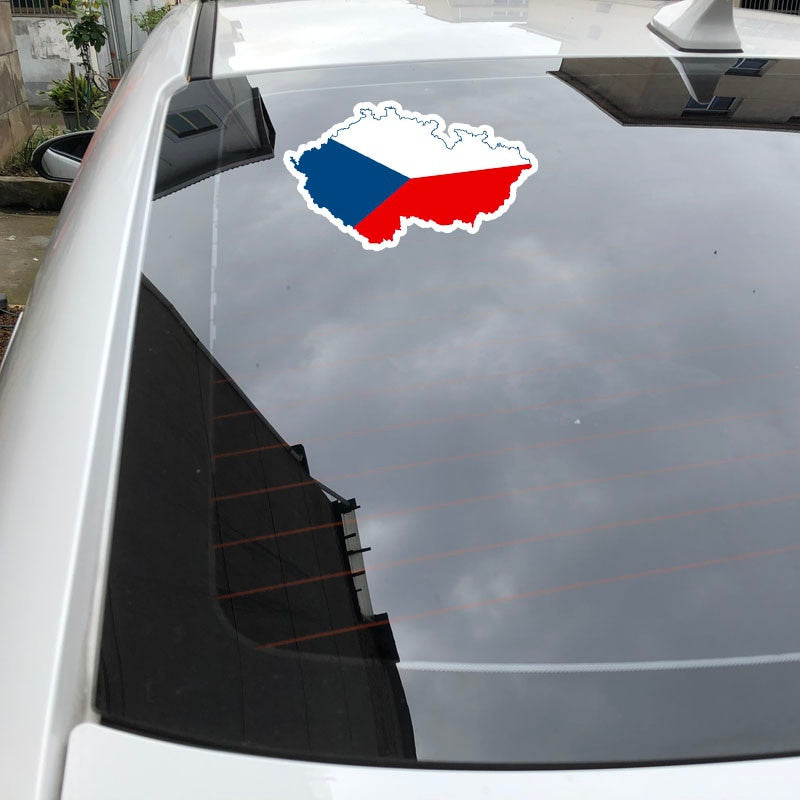 14.8CM*8.5CM Personality Czech Republic  Map Flag Car Sticker Bike Decal
