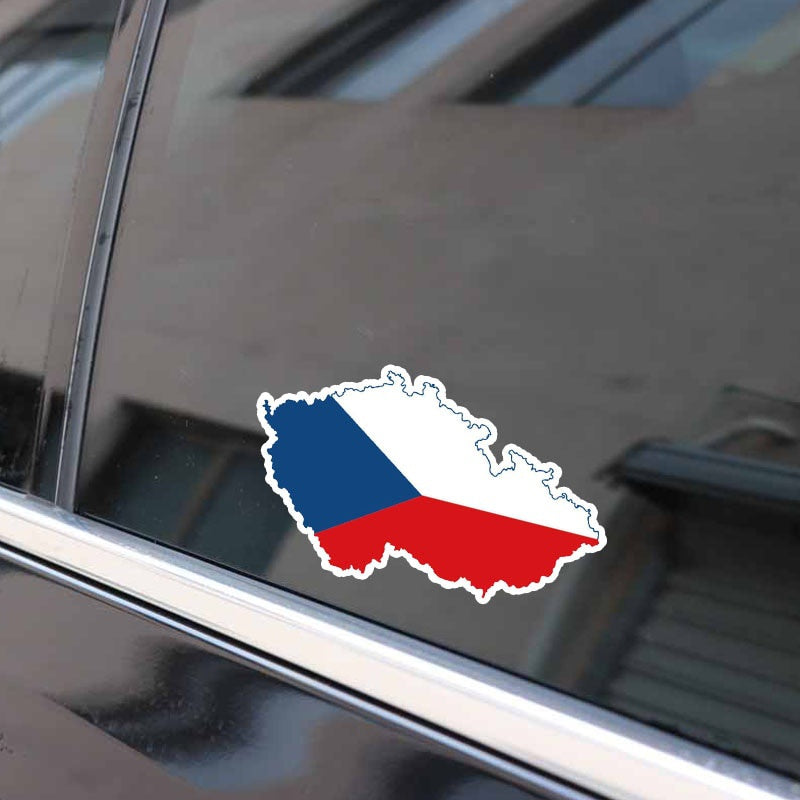 14.8CM*8.5CM Personality Czech Republic  Map Flag Car Sticker Bike Decal