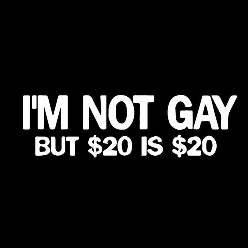 13.5X3.9CM I'M NOT GAY Funny Bumper Truck Window Car Sticker Vinyl Decal JDM Black/Silver C26-0259