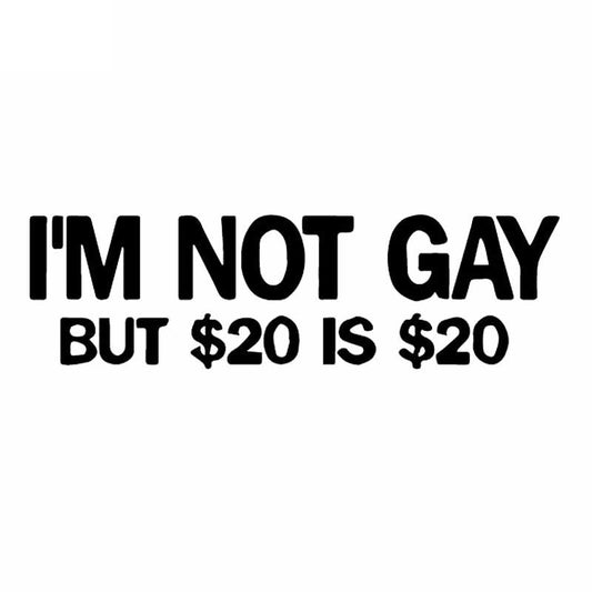 13.5X3.9CM I'M NOT GAY Funny Bumper Truck Window Car Sticker Vinyl Decal JDM Black/Silver C26-0259