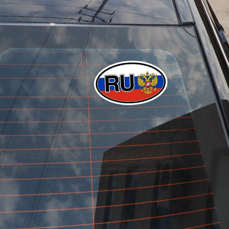 14.6CM*8.5CM Creative RU Flag Russia Sticker  Decal Car Sticker