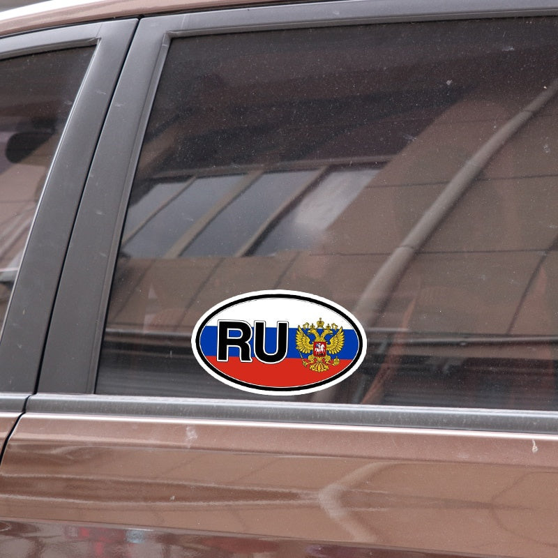 14.6CM*8.5CM Creative RU Flag Russia Sticker  Decal Car Sticker