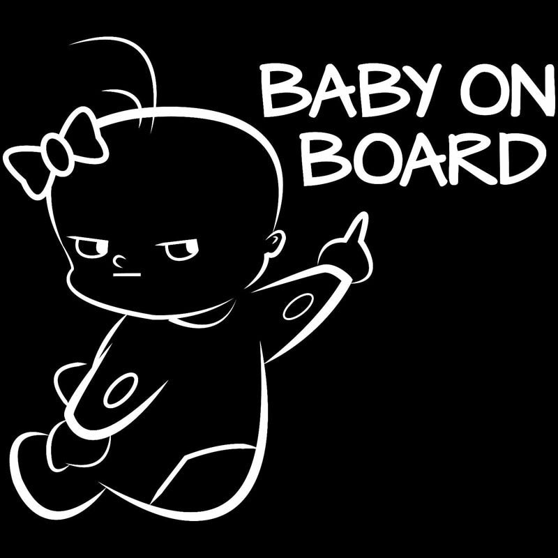 16*14.1CM BABY ON BOARD Funny Vinyl Car Sticker Warning Sign Decal C4-0872