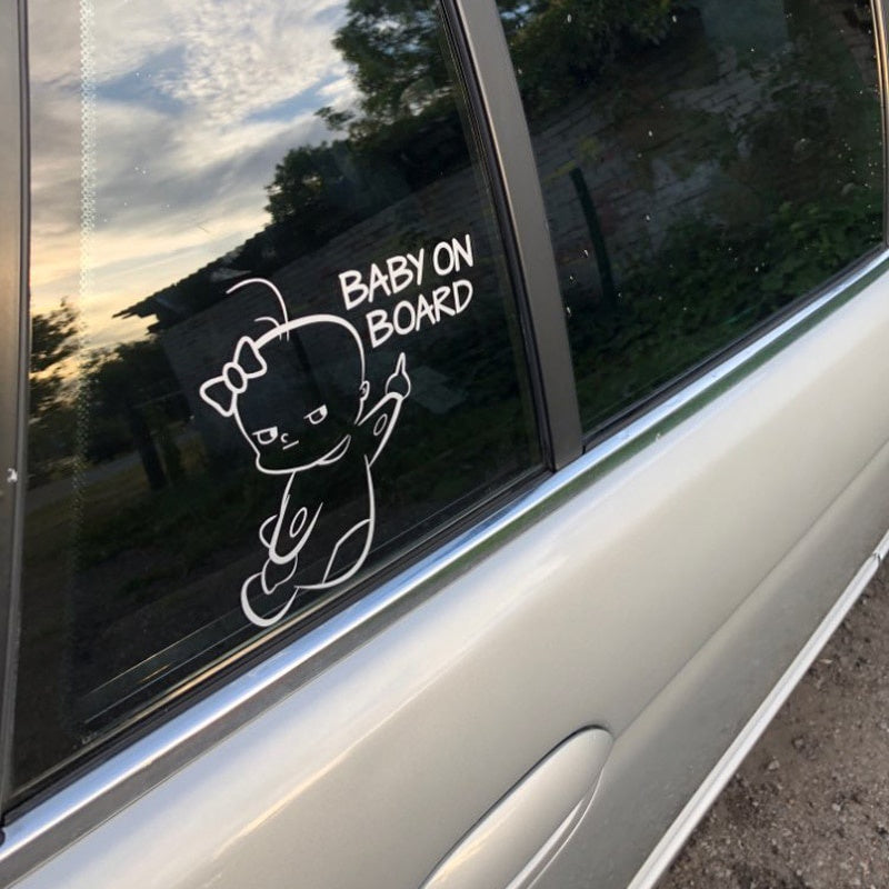 16*14.1CM BABY ON BOARD Funny Vinyl Car Sticker Warning Sign Decal C4-0872