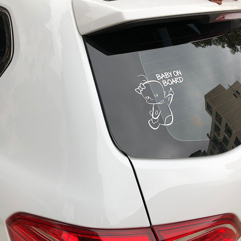 16*14.1CM BABY ON BOARD Funny Vinyl Car Sticker Warning Sign Decal C4-0872