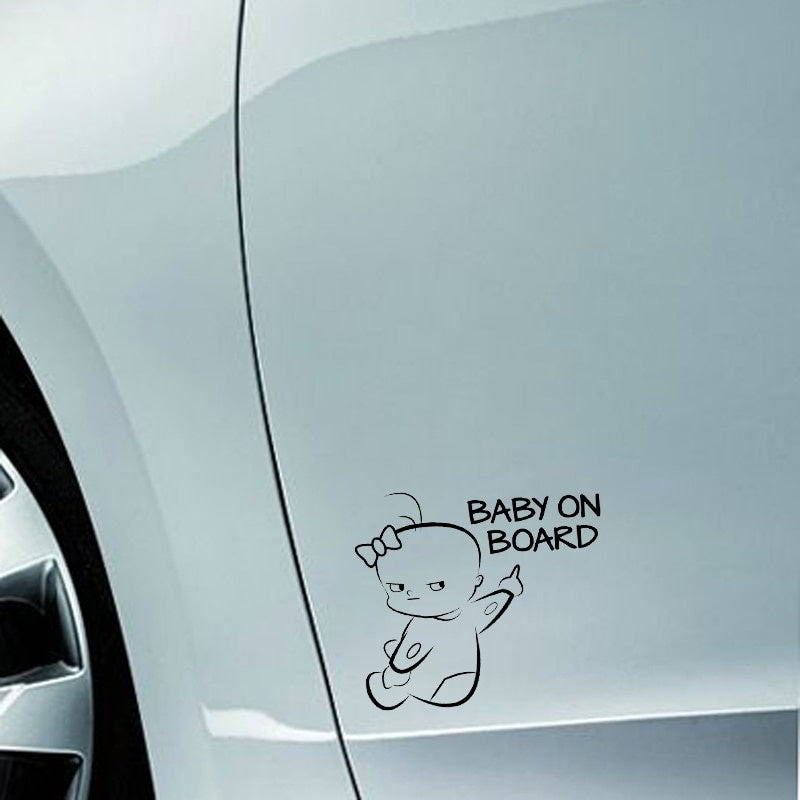 16*14.1CM BABY ON BOARD Funny Vinyl Car Sticker Warning Sign Decal C4-0872