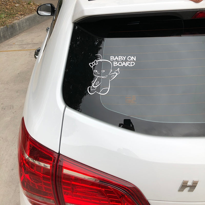 16*14.1CM BABY ON BOARD Funny Vinyl Car Sticker Warning Sign Decal C4-0872