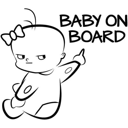16*14.1CM BABY ON BOARD Funny Vinyl Car Sticker Warning Sign Decal C4-0872