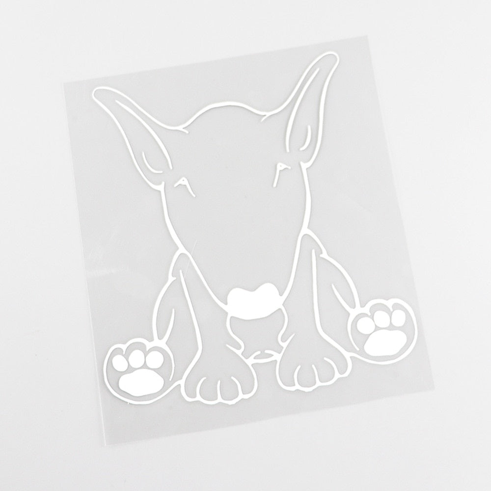 13.2CMX14.2CM Car Sticker Bull Terrier Dog Vinyl Decal Waterproof Black/Silver 8A-0009