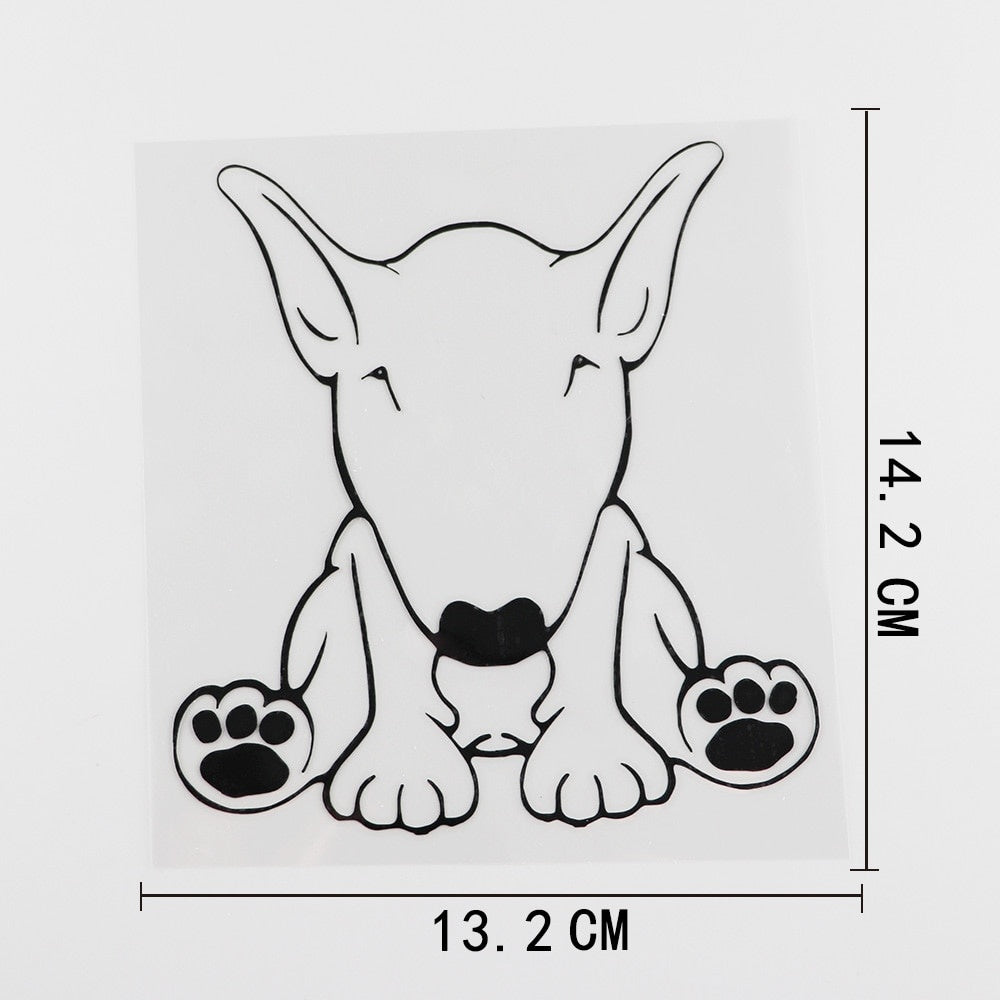 13.2CMX14.2CM Car Sticker Bull Terrier Dog Vinyl Decal Waterproof Black/Silver 8A-0009