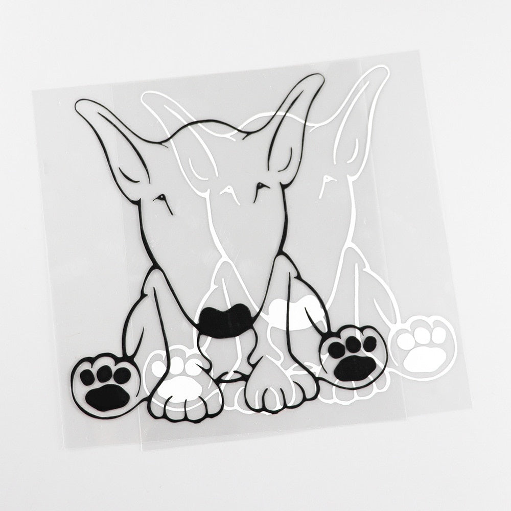 13.2CMX14.2CM Car Sticker Bull Terrier Dog Vinyl Decal Waterproof Black/Silver 8A-0009