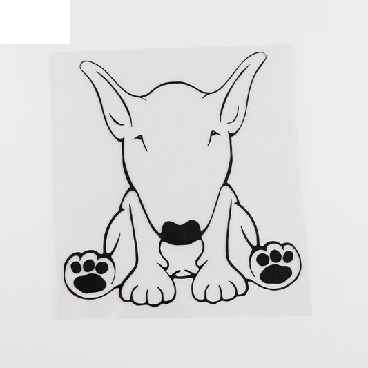 13.2CMX14.2CM Car Sticker Bull Terrier Dog Vinyl Decal Waterproof Black/Silver 8A-0009