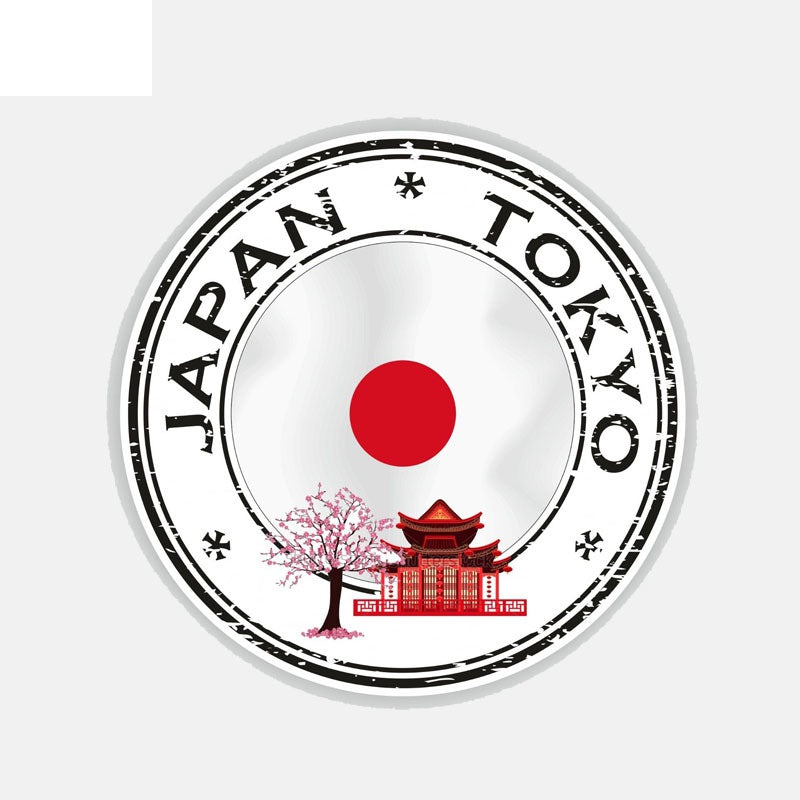10.9CM*10.9CM Creative Japan Tokyo Round Funny Motorcycle Helmet Car Sticker