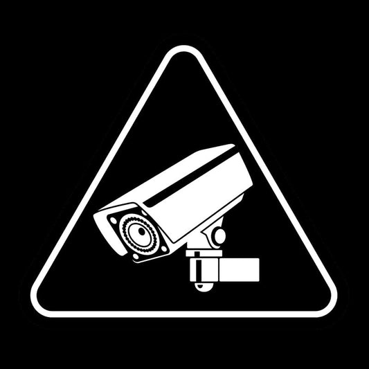 13.4CM*11.8CM Cool CCTV Warning  Sign  Camera Tool Vinyl Black/Silver Car Sticker C22-0899