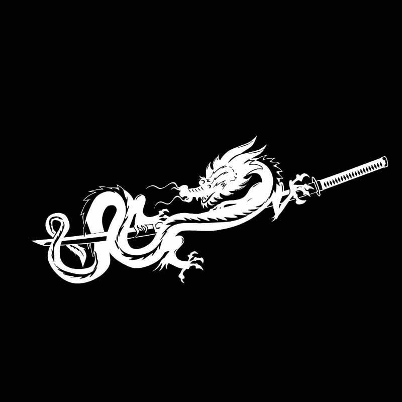 18.2*7.6CM Oem Dragon Samurai Symbol Car Sticker Decal Soldier Black/Silver Covering The Body Vinyl C21-0119