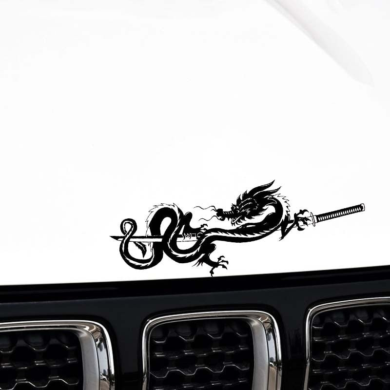 18.2*7.6CM Oem Dragon Samurai Symbol Car Sticker Decal Soldier Black/Silver Covering The Body Vinyl C21-0119