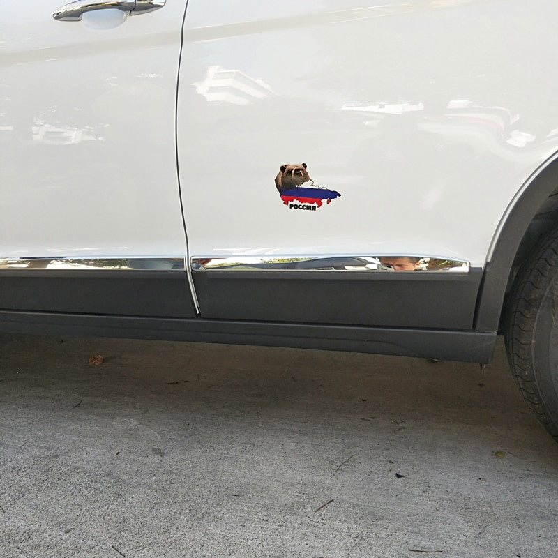 14.8CM*10CM Bear Urss Russia Car Sticker Personality  Decal
