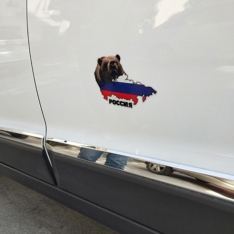 14.8CM*10CM Bear Urss Russia Car Sticker Personality  Decal