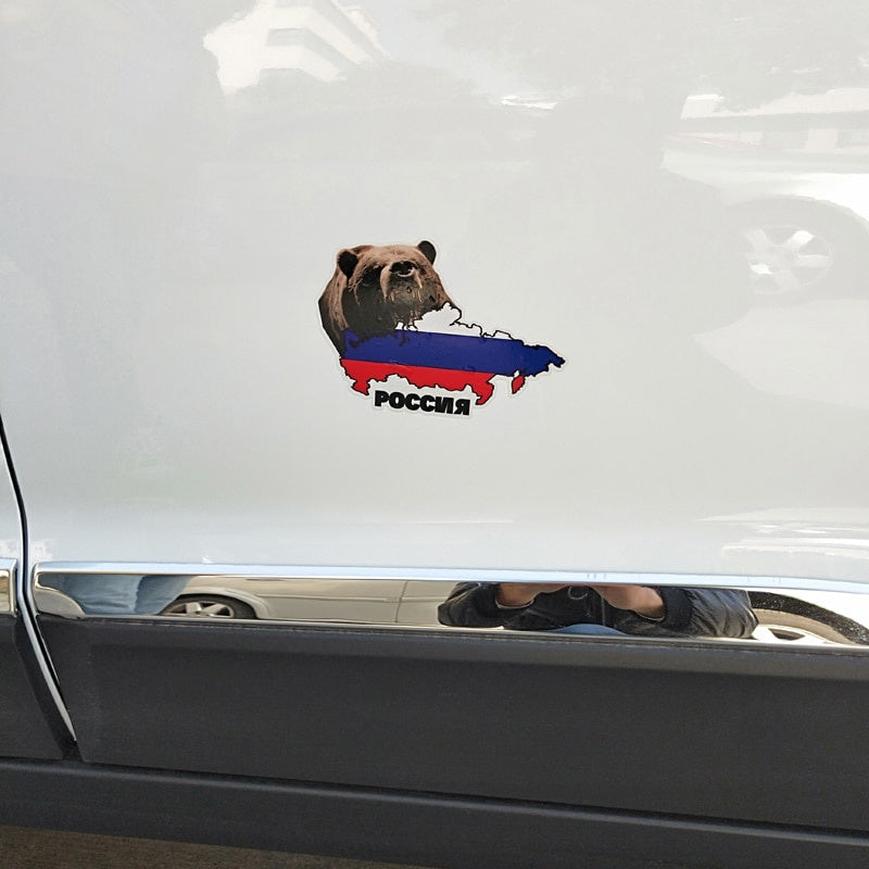 14.8CM*10CM Bear Urss Russia Car Sticker Personality  Decal