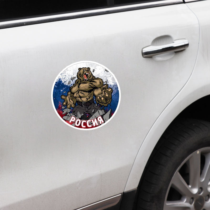 12.5CM*12.5CM Personality Funny Russia Bear Decal  Car Sticker