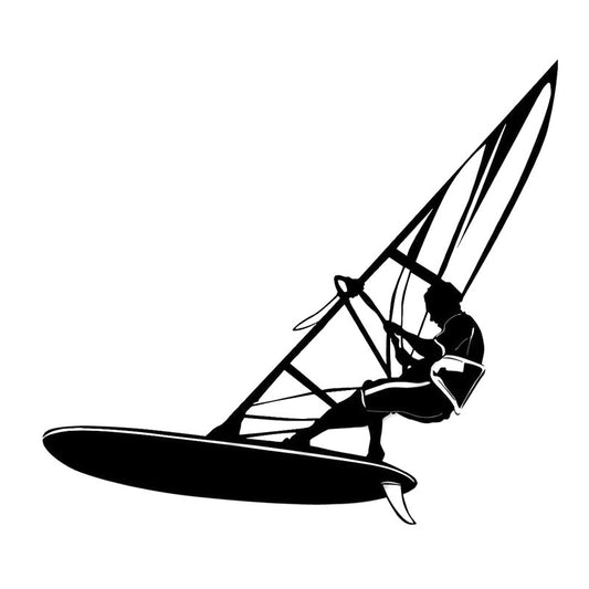 17.5cm*15.8cm Windsurfing Water Extreme Sports Car Styling Stickers Black/Silver S3-6200