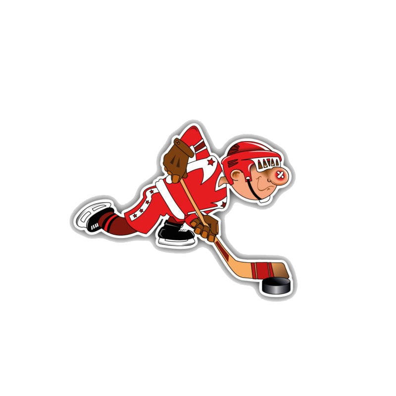 12.7CM*10CM Cute Cartoon Boy Hockey Player  PVC Motorcycle  Car Sticker