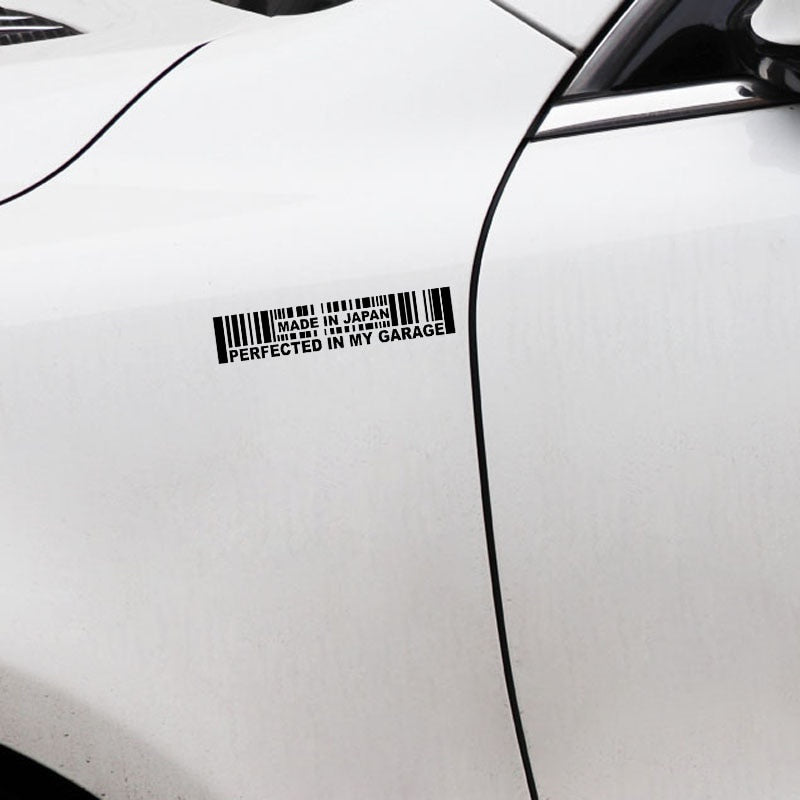 15.2CMX3CM Made In Japan Perfected in My Garage JDM Decal Car Sticker Black Silver C1-2030