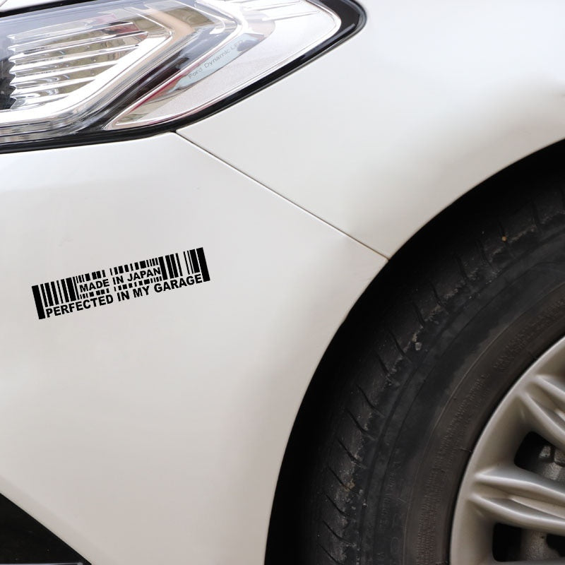 15.2CMX3CM Made In Japan Perfected in My Garage JDM Decal Car Sticker Black Silver C1-2030