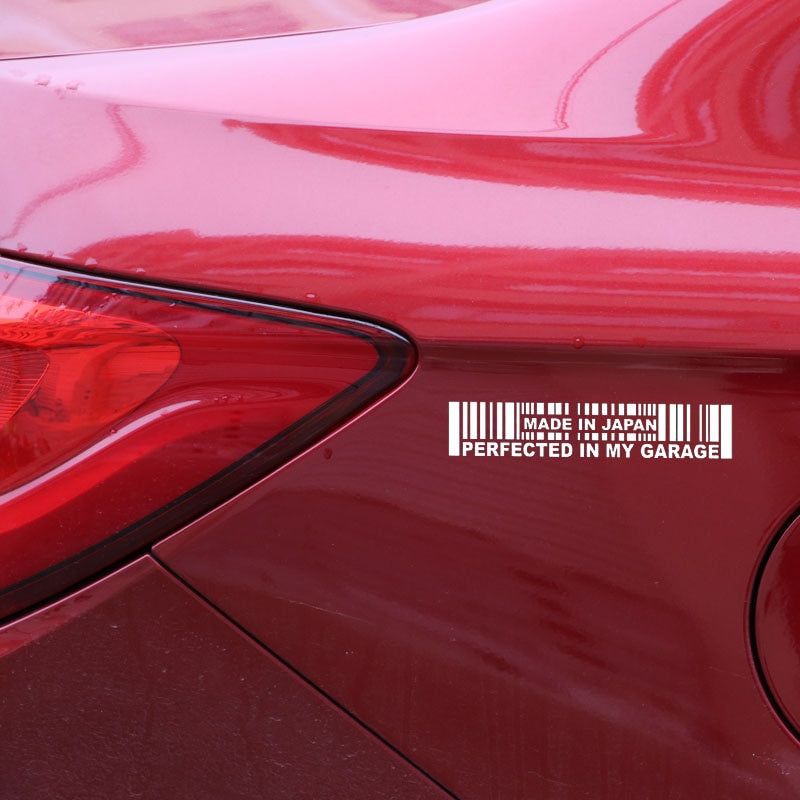 15.2CMX3CM Made In Japan Perfected in My Garage JDM Decal Car Sticker Black Silver C1-2030