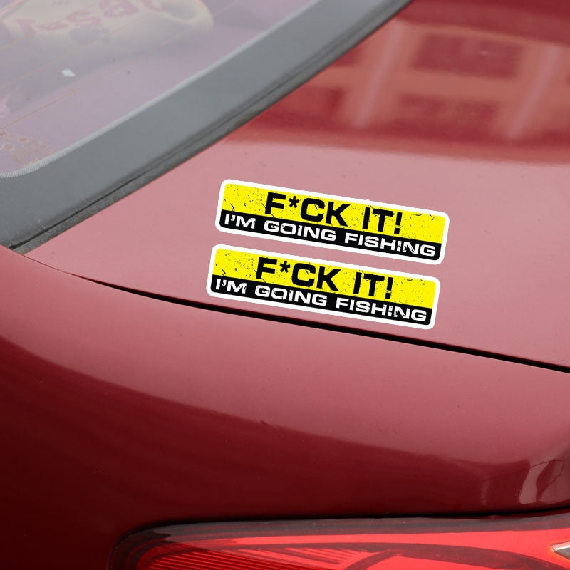 15CM*3CM 2X I'M GOING FISHING  Personality Car Sticker Motorcycle Parts