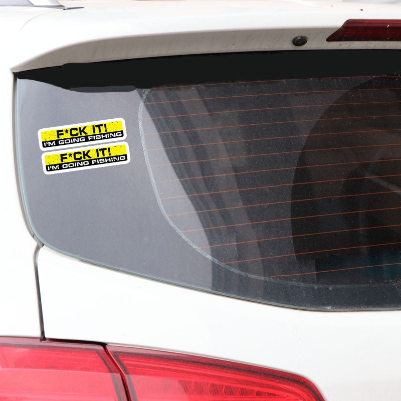 15CM*3CM 2X I'M GOING FISHING  Personality Car Sticker Motorcycle Parts