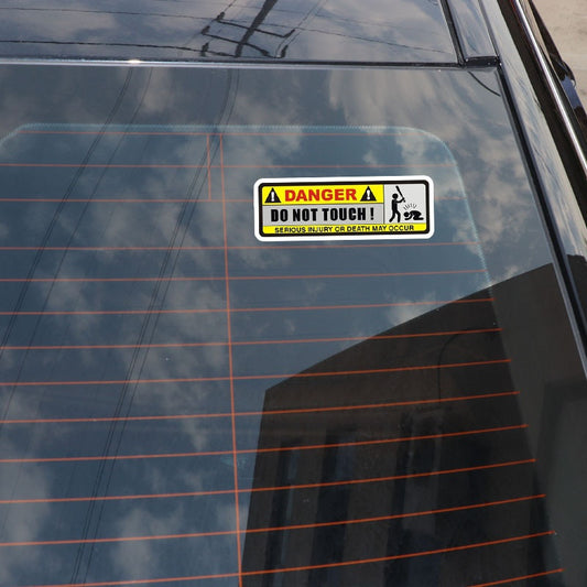 2X 15.8CM*5.1CM DANGER Car Sticker Funny DO NOT TOUCH  PVC Decorate Decal