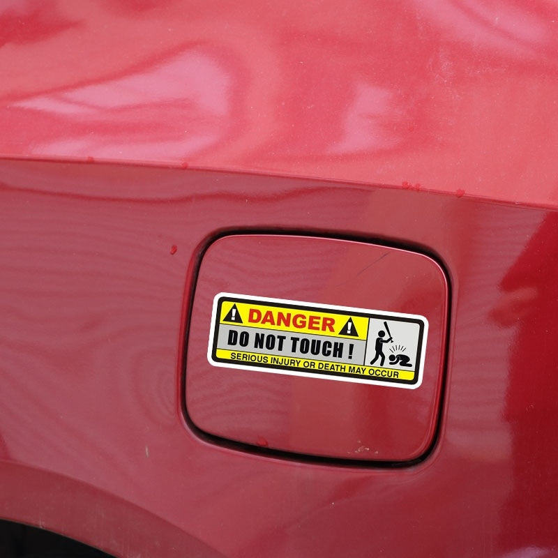 2X 15.8CM*5.1CM DANGER Car Sticker Funny DO NOT TOUCH  PVC Decorate Decal