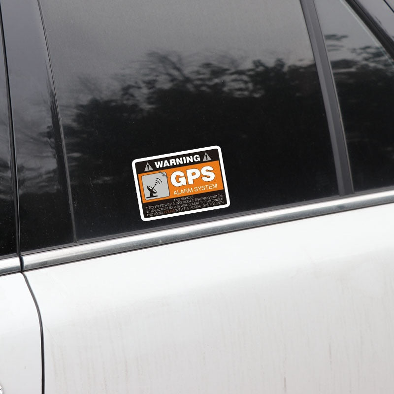 4X 8CM*5.3CM Warning Car Sticker GPS Alarm System Decal PVC