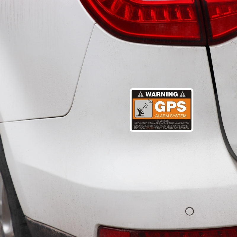 4X 8CM*5.3CM Warning Car Sticker GPS Alarm System Decal PVC
